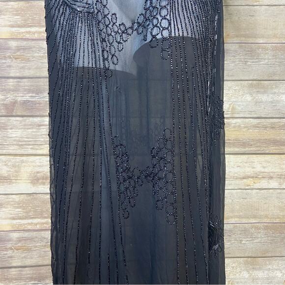 Antique Authentic black beaded 1920s flapper dress size S - Picture 9 of 16